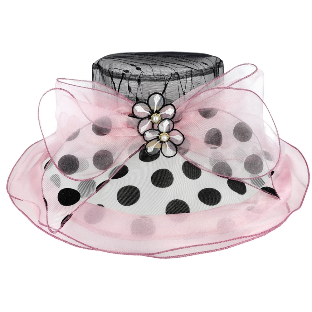 Kentucky Derby Church Brunch Pink Black Hat